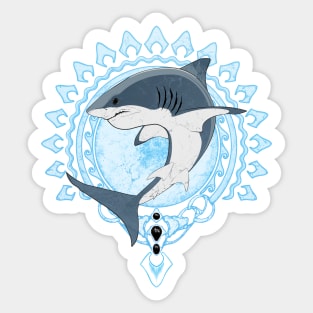 White Shark Blue Ice Sticker